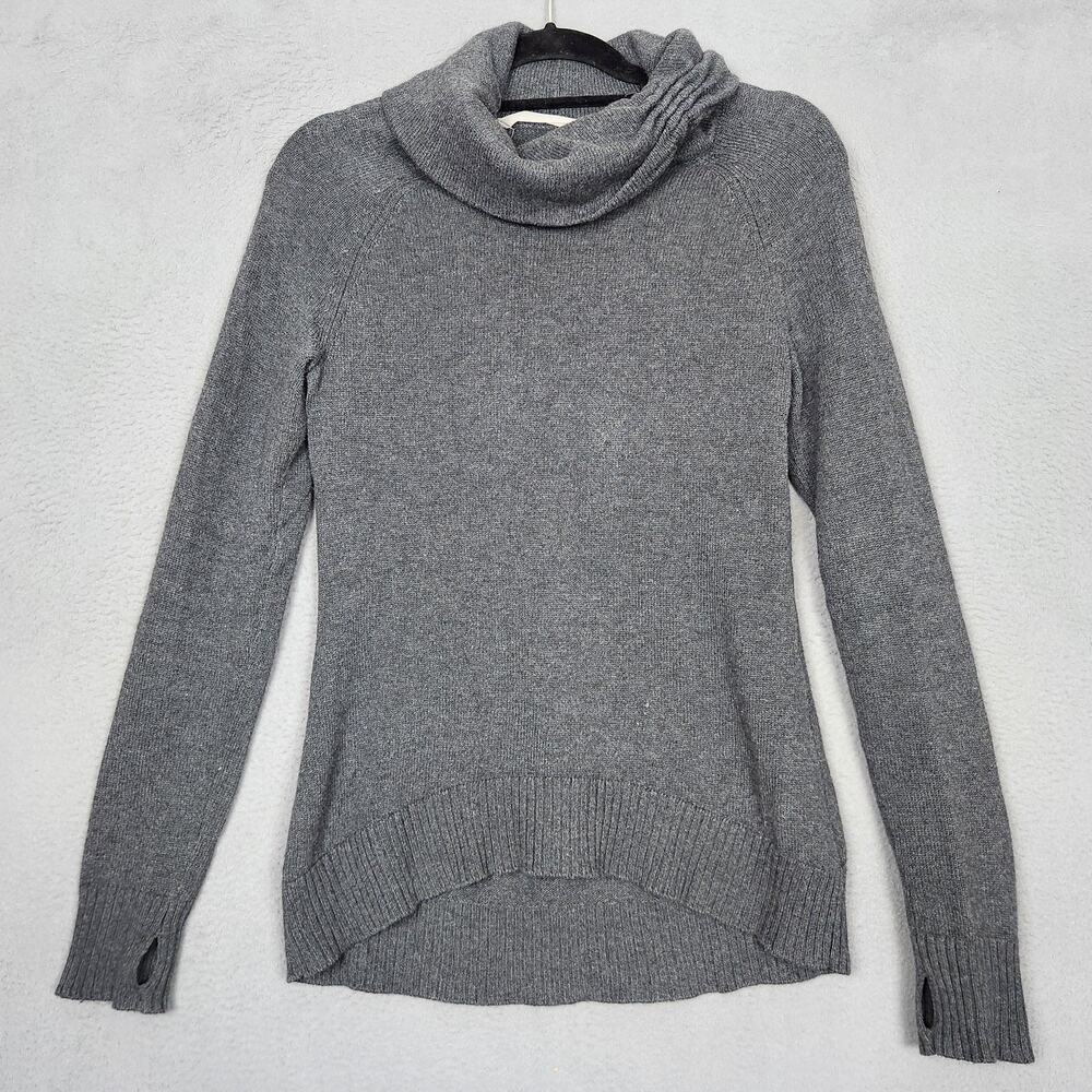 Athleta Sweater Womens Small Gray Cotton Cashmere Cowl Neck Pullover Knit